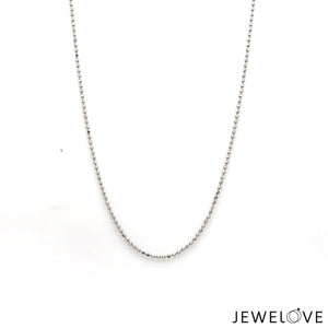 1.25mm Japanese Platinum Balls Chain for Women JL PT CH 1219   Jewelove.US