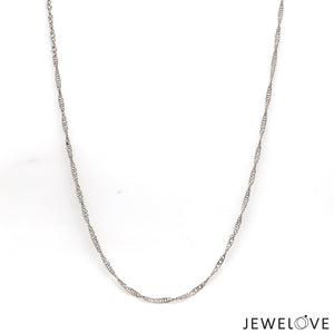 1mm Japanese Platinum Singapore Chain for Women JL PT CH 1221-A   Jewelove.US