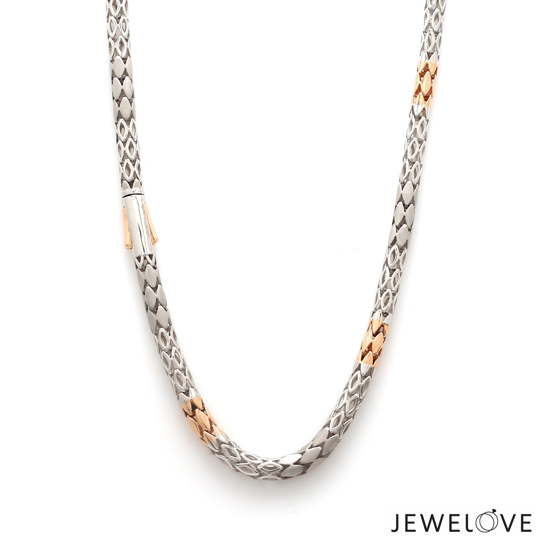 4.5mm Platinum Two-Tone Chain with Matte Finish for Men JL PT CH 1230   Jewelove.US