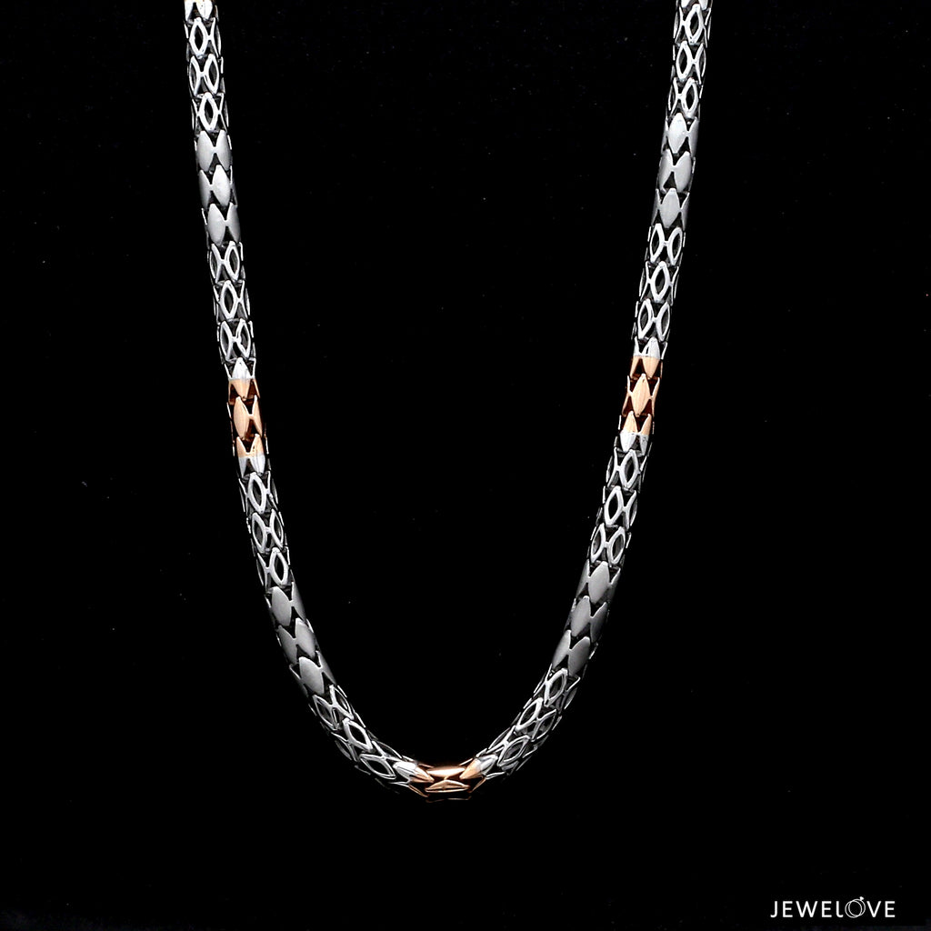 4.5mm Platinum Two-Tone Chain with Matte Finish for Men JL PT CH 1230   Jewelove.US