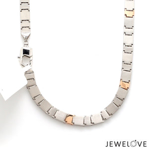 6.5mm Platinum Rose Gold Two Side Chain with Hi-Polish & Matte Finish for Men JL PT CH 1231   Jewelove.US