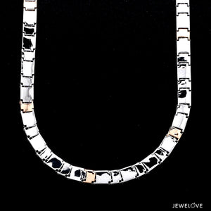 6.5mm Platinum Rose Gold Two Side Chain with Hi-Polish & Matte Finish for Men JL PT CH 1231   Jewelove.US