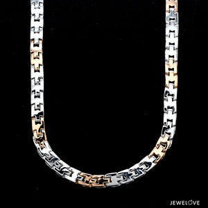 6mm Platinum Rose Gold Chain with Matte Finish for Men JL PT CH 1233   Jewelove.US