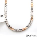 Load image into Gallery viewer, 6mm Platinum Rose Gold Chain with Matte Finish for Men JL PT CH 1233   Jewelove.US
