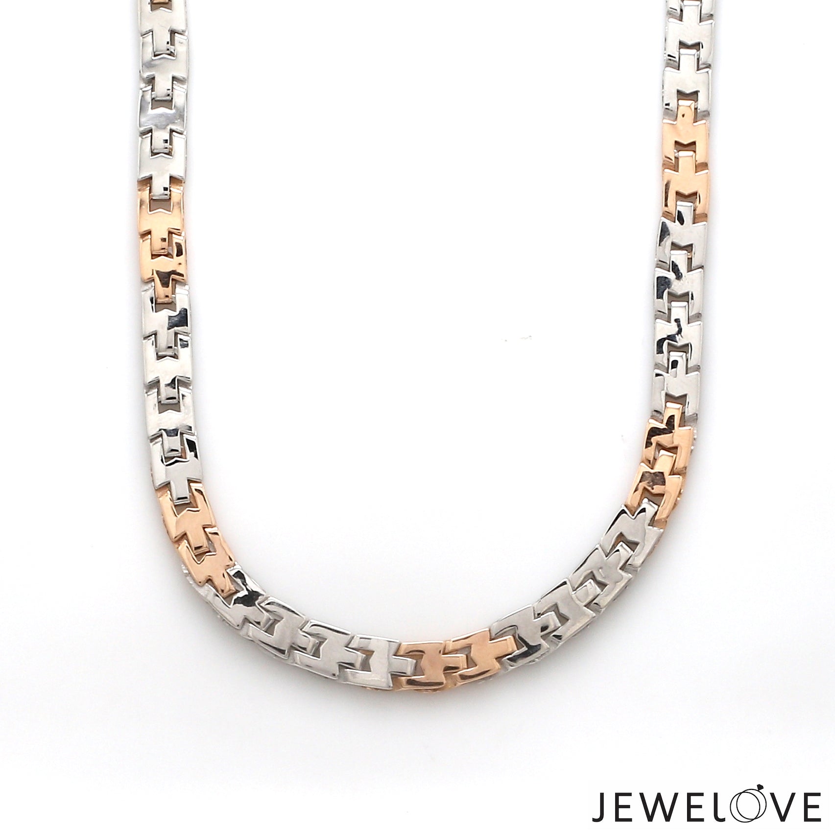 6mm Platinum Rose Gold Chain with Matte Finish for Men JL PT CH 1233   Jewelove.US