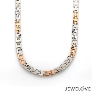 6mm Platinum Rose Gold Chain with Matte Finish for Men JL PT CH 1233   Jewelove.US