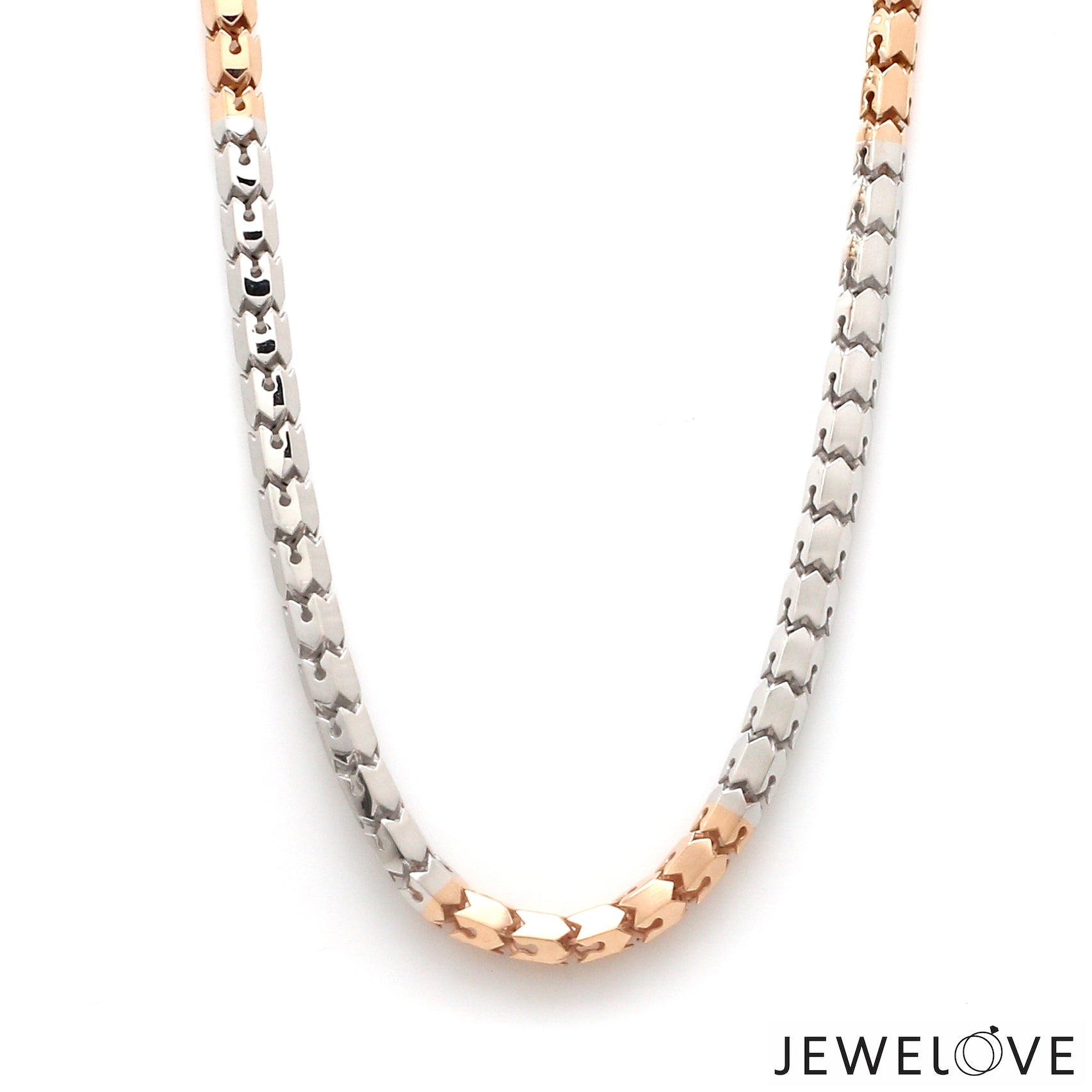 4.5mm Platinum Rose Gold Chain with Matte Finish for Men JL PT CH 1234   Jewelove.US