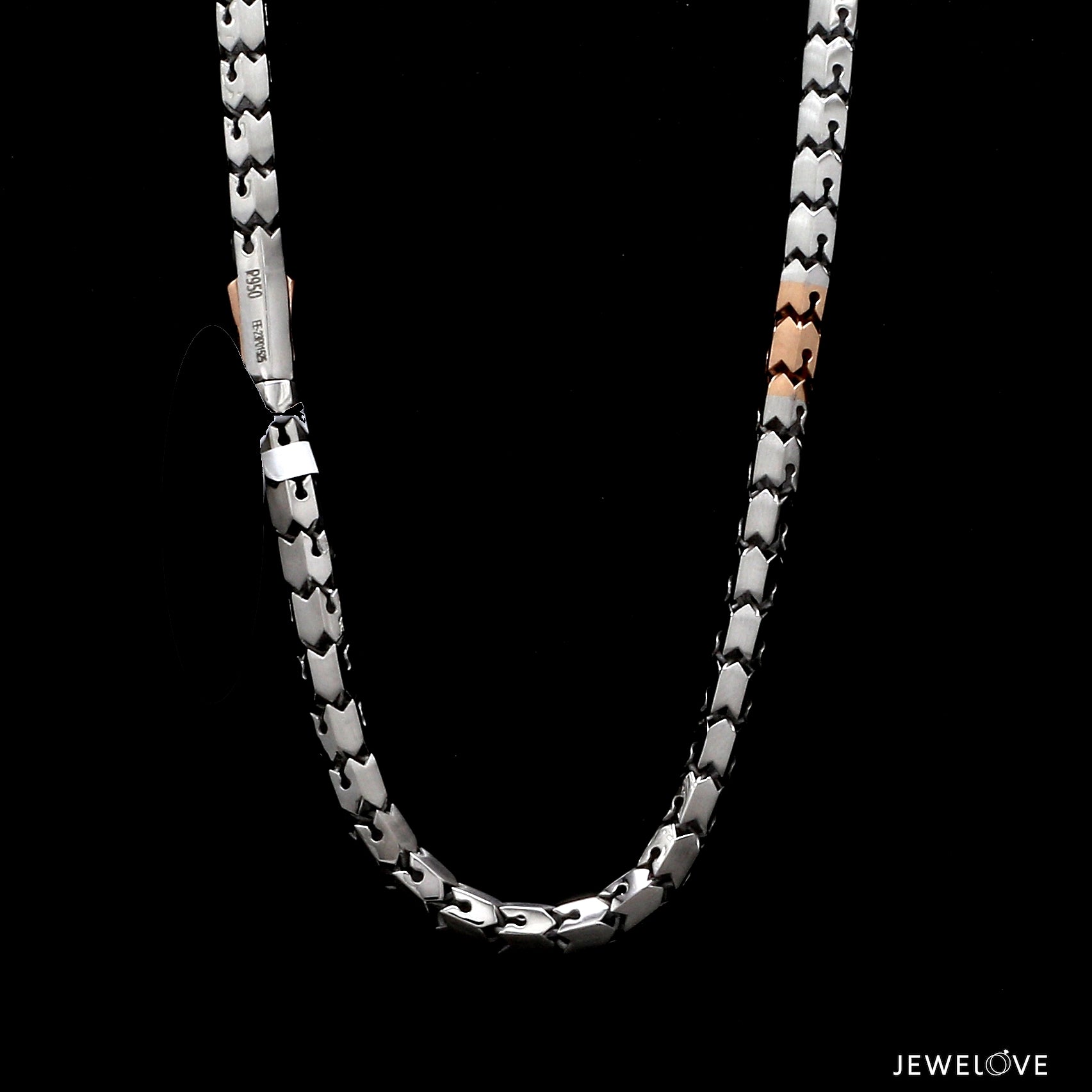 4.5mm Platinum Rose Gold Chain with Matte Finish for Men JL PT CH 1234   Jewelove.US