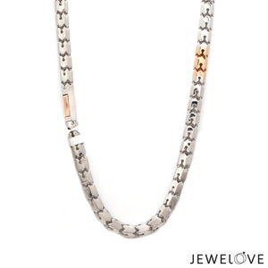 4.5mm Platinum Rose Gold Chain with Matte Finish for Men JL PT CH 1234   Jewelove.US