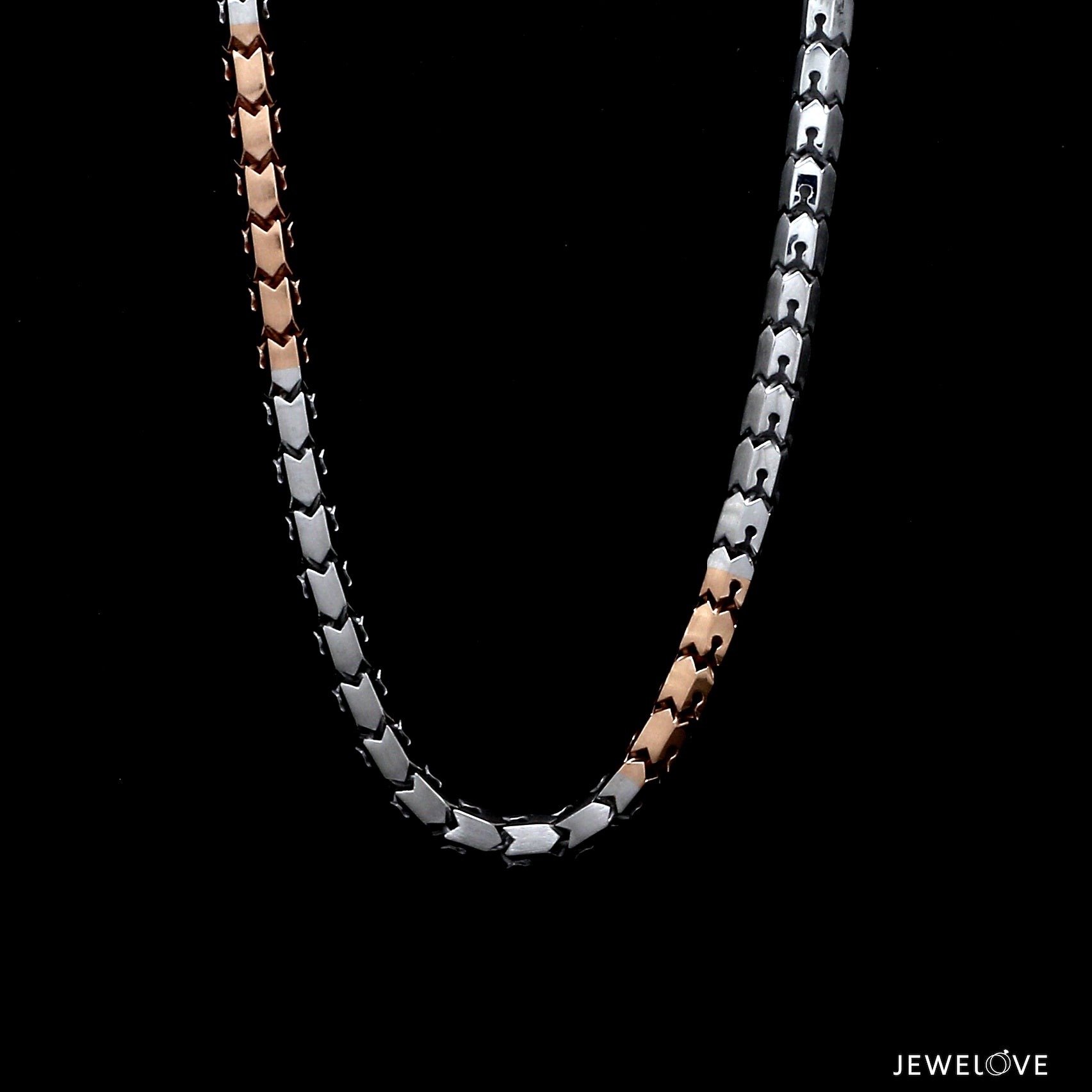 4.5mm Platinum Rose Gold Chain with Matte Finish for Men JL PT CH 1234   Jewelove.US