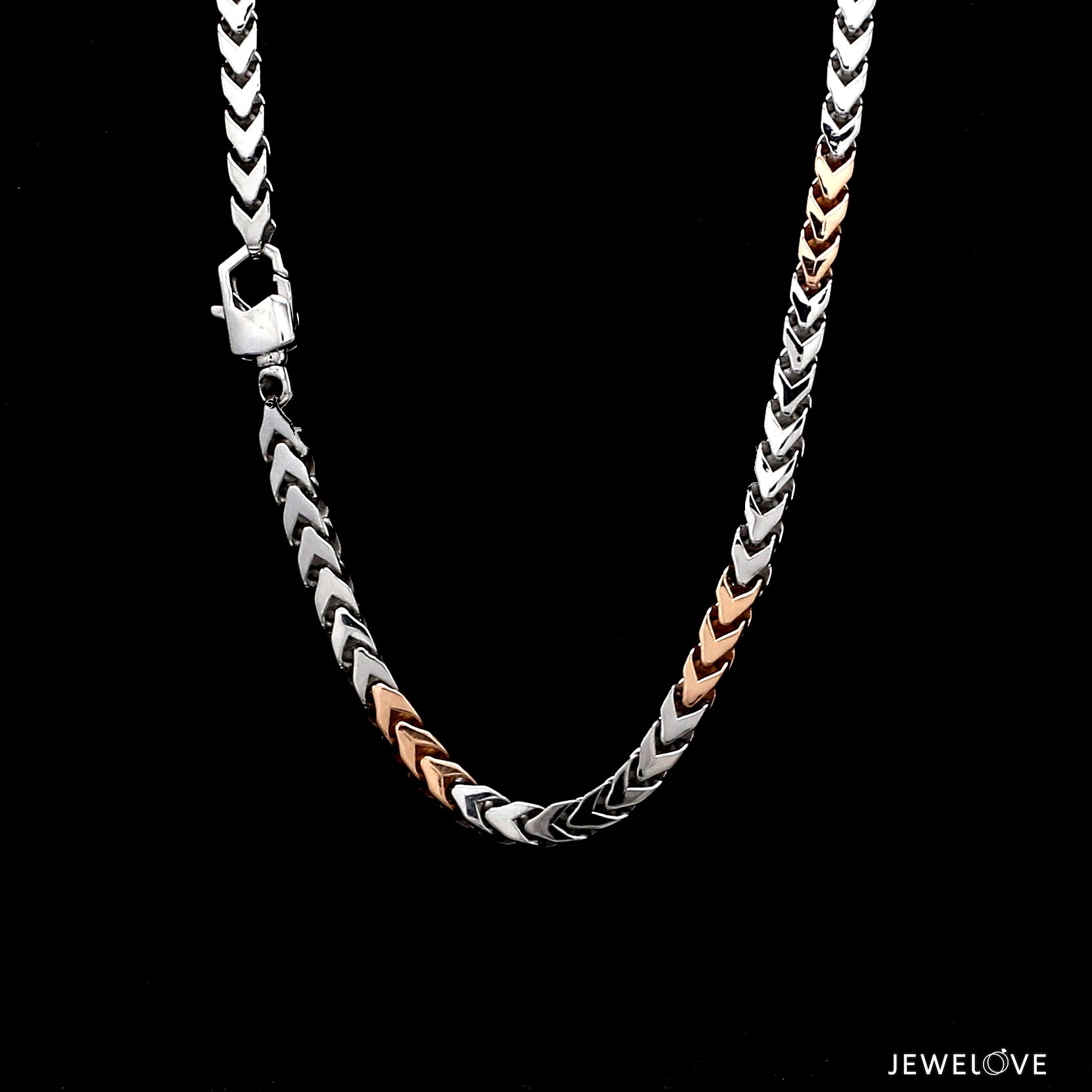 3.75mm Platinum Rose Gold Chain with Matte Finish for Men JL PT CH 1235   Jewelove.US
