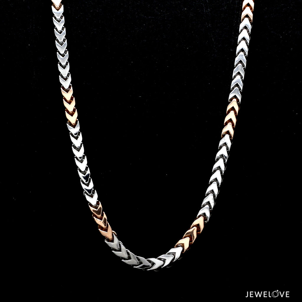 3.75mm Platinum Rose Gold Chain with Matte Finish for Men JL PT CH 1235   Jewelove.US