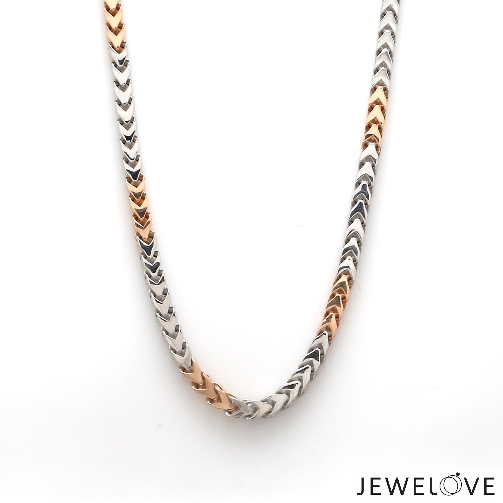 3.75mm Platinum Rose Gold Chain with Matte Finish for Men JL PT CH 1235   Jewelove.US