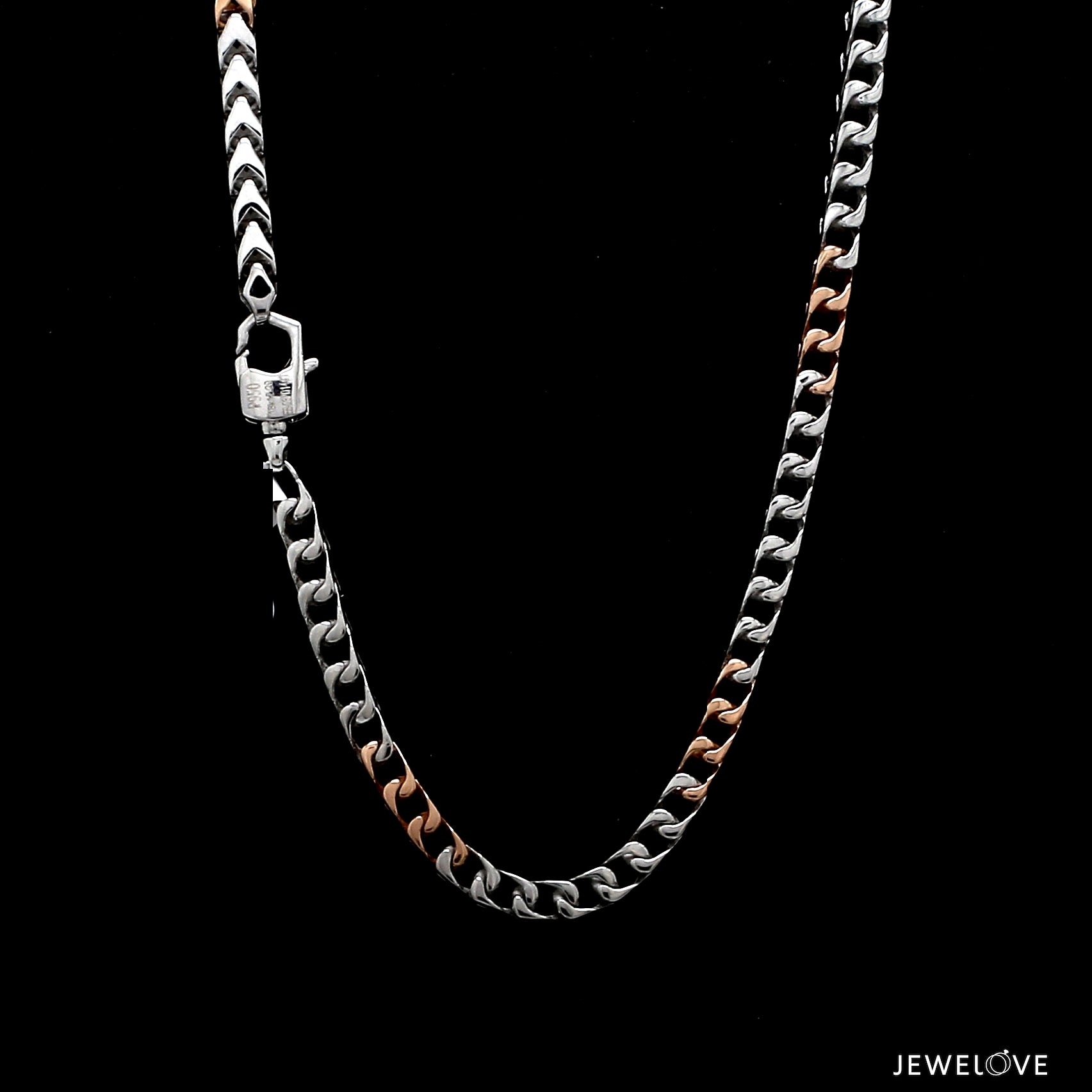 3.75mm Platinum Rose Gold Chain with Matte Finish for Men JL PT CH 1235