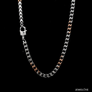 3.75mm Platinum Rose Gold Chain with Matte Finish for Men JL PT CH 1235   Jewelove.US