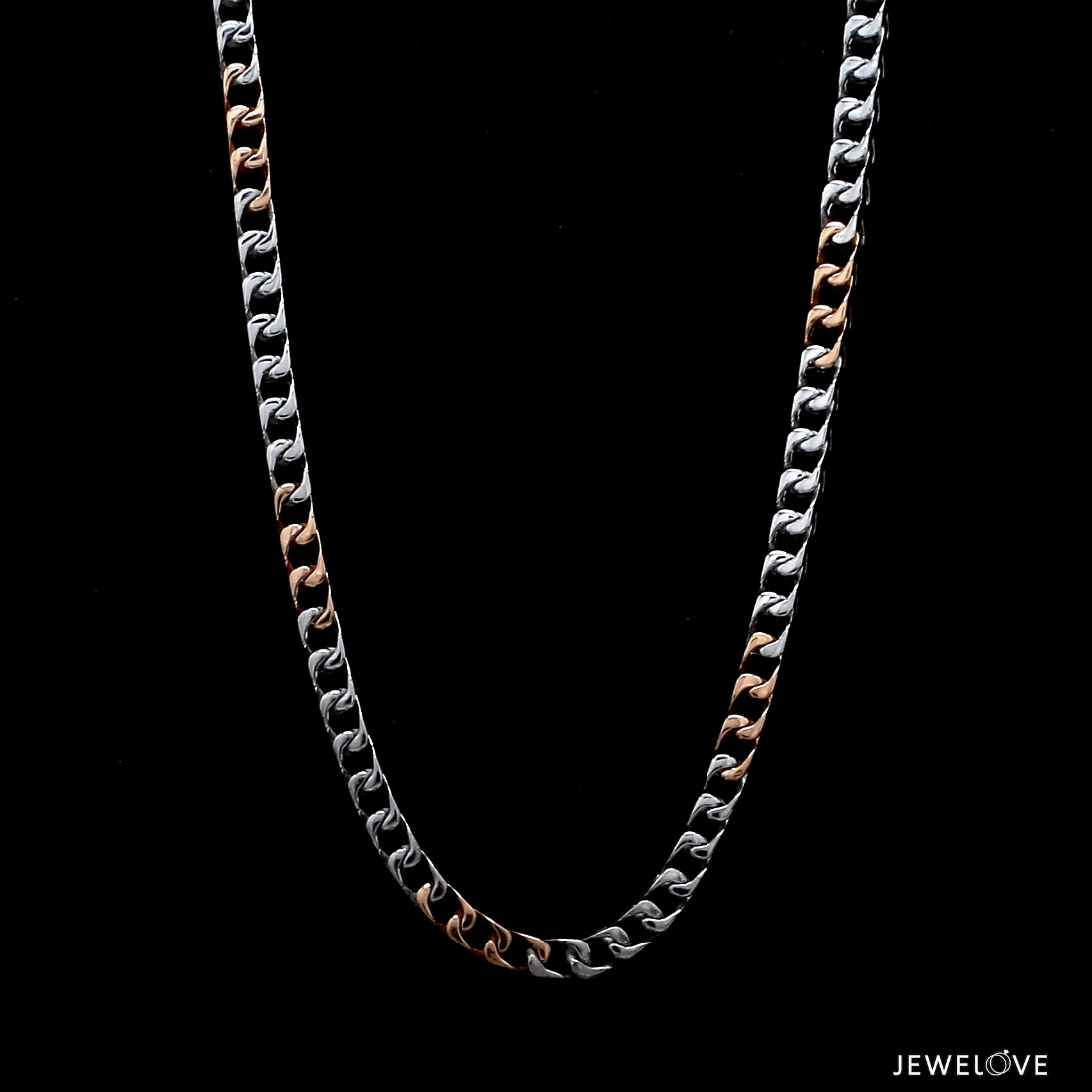 3.75mm Platinum Rose Gold Chain with Matte Finish for Men JL PT CH 1235   Jewelove.US