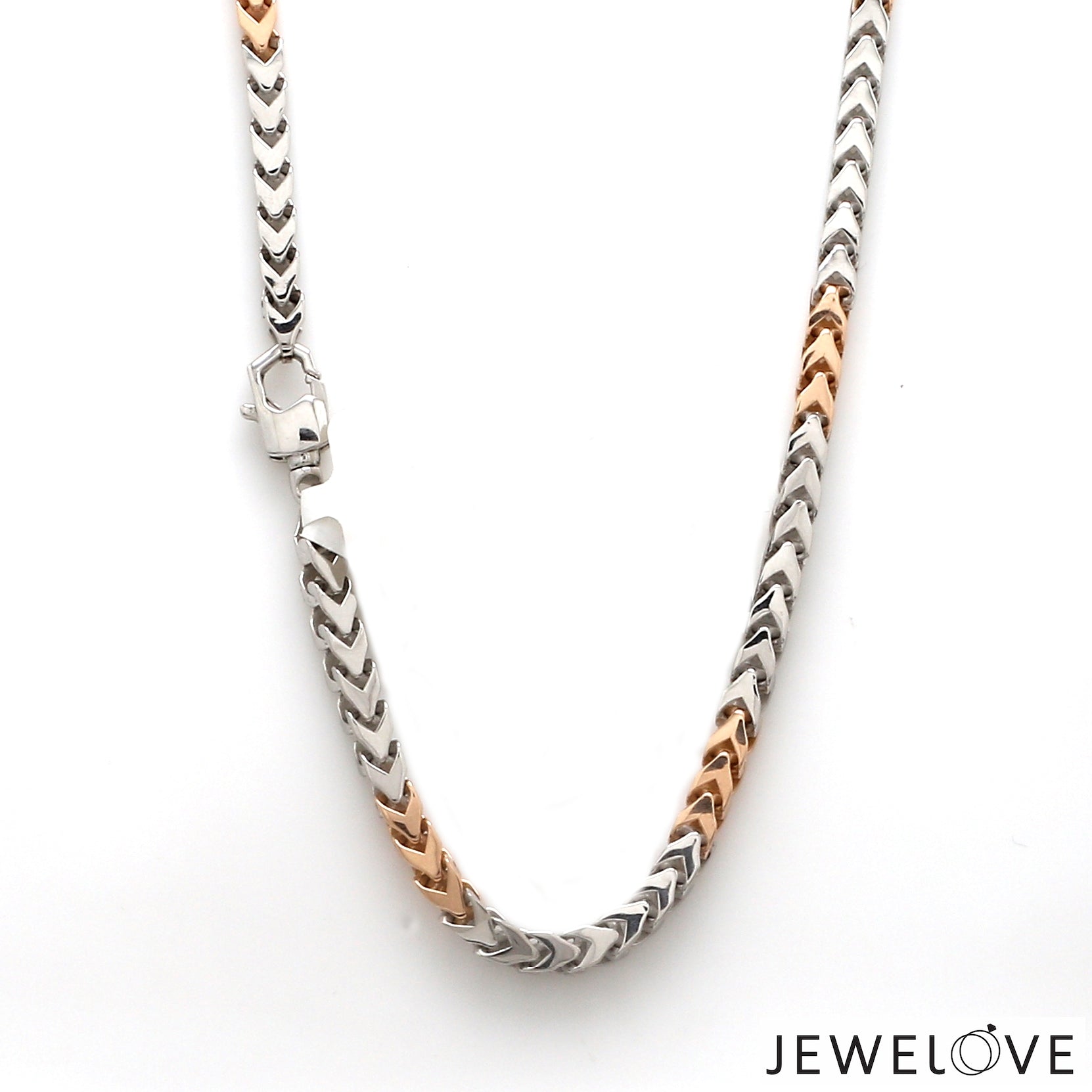 3.75mm Platinum Rose Gold Chain with Matte Finish for Men JL PT CH 1235   Jewelove.US