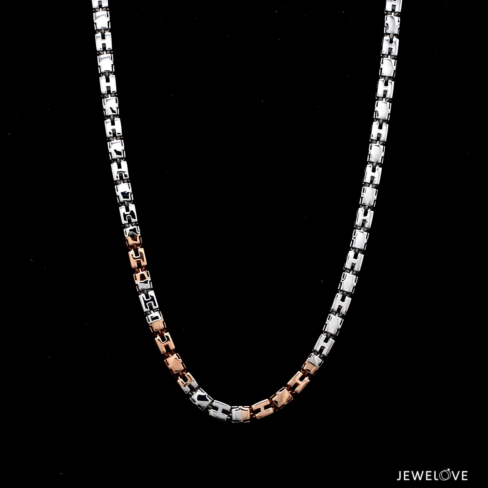3.25mm Platinum Rose Gold Chain with Matte Finish for Men JL PT CH 1236