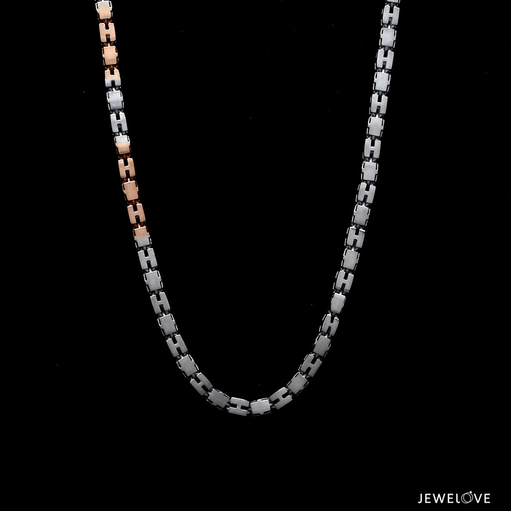 3.25mm Platinum Rose Gold Chain with Matte Finish for Men JL PT CH 1236   Jewelove.US