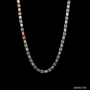 3.25mm Platinum Rose Gold Chain with Matte Finish for Men JL PT CH 1236