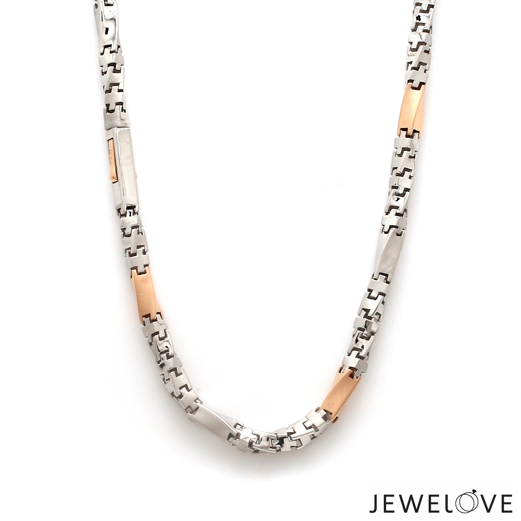 4.5mm Platinum Rose Gold Twisted Chain with Matte Finish for Men JL PT CH 1237   Jewelove.US