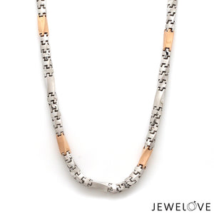 4.5mm Platinum Rose Gold Twisted Chain with Matte Finish for Men JL PT CH 1237   Jewelove.US