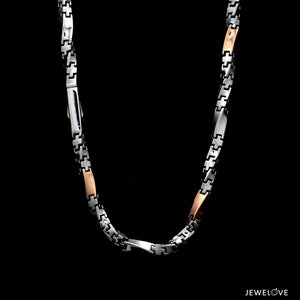 4.5mm Platinum Rose Gold Twisted Chain with Matte Finish for Men JL PT CH 1237   Jewelove.US