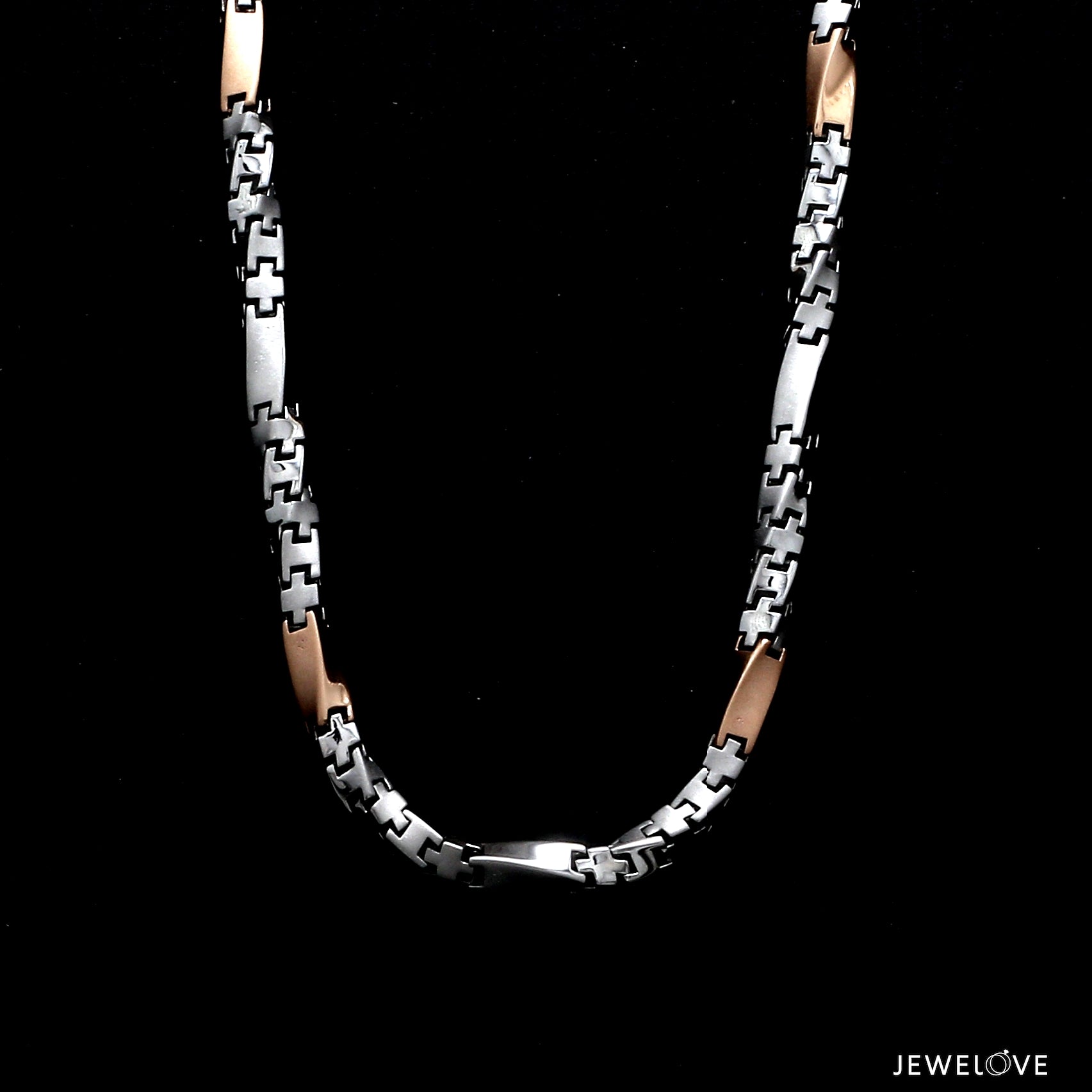 4.5mm Platinum Rose Gold Twisted Chain with Matte Finish for Men JL PT CH 1237   Jewelove.US