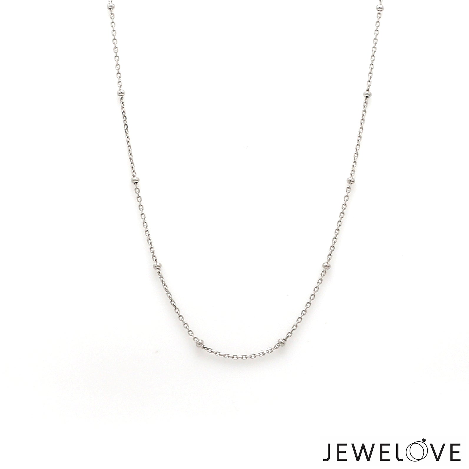 Platinum Japanese Cable Chain with Diamond Cut Balls for Women JL PT CH 1252   Jewelove.US