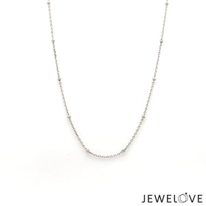 Platinum Japanese Cable Chain with Diamond Cut Balls for Women JL PT CH 1252   Jewelove.US