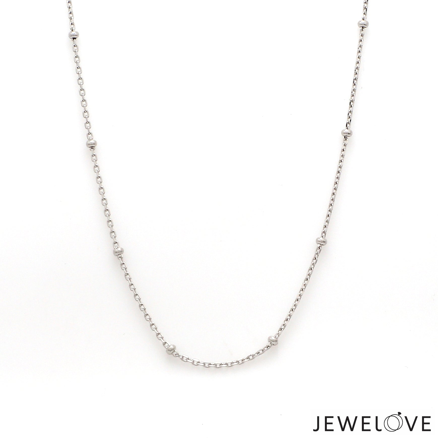 Platinum Japanese Cable Chain with Diamond Cut Balls for Women JL PT CH 1252