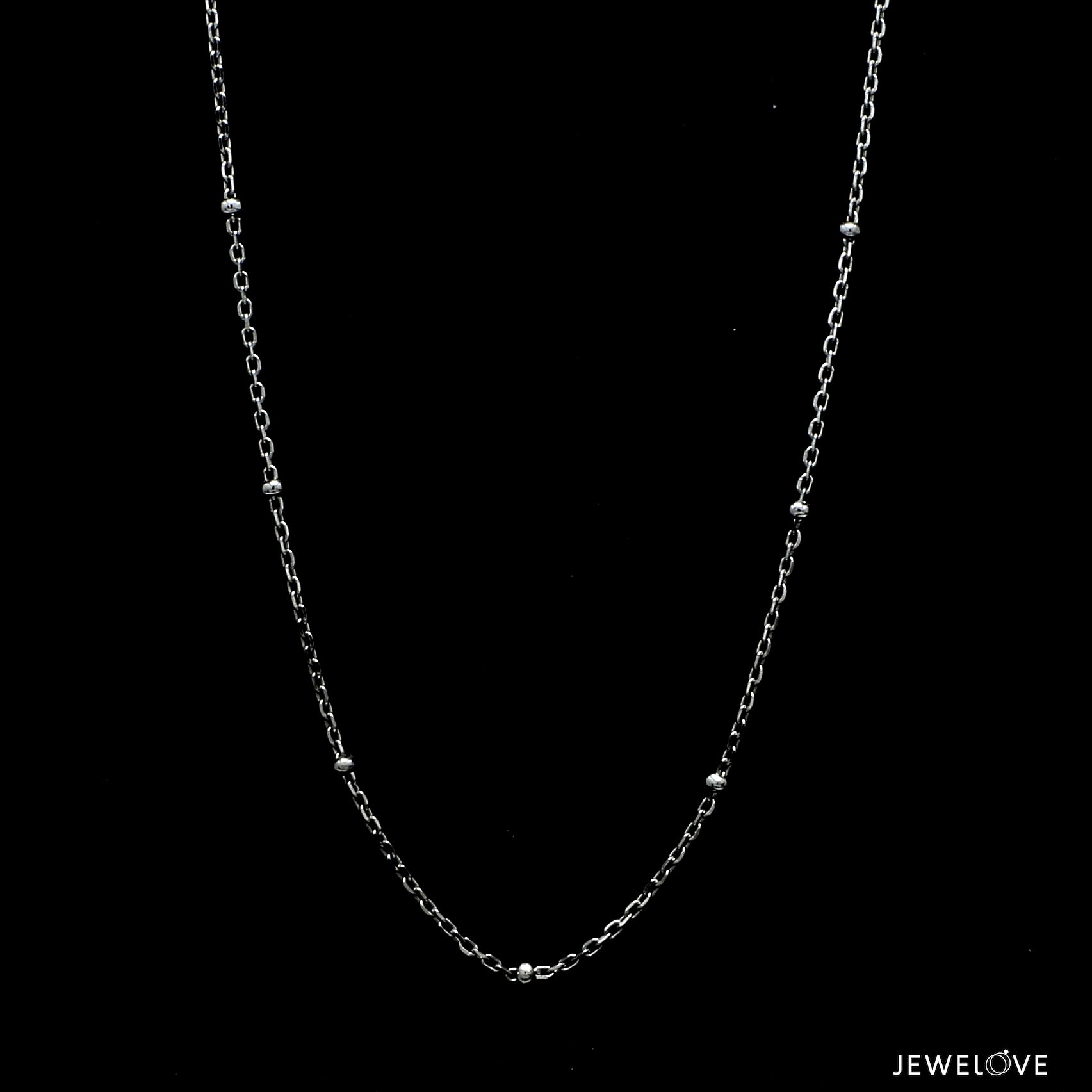 Platinum Japanese Cable Chain with Diamond Cut Balls for Women JL PT CH 1252   Jewelove.US