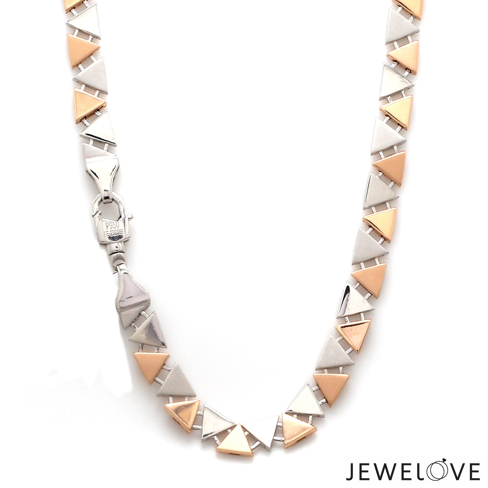 Men of Platinum | 6.25mm Triangle Links Platinum Rose Gold Chain for Men JL PT CH 1353