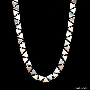 Men of Platinum | 6.25mm Triangle Links Platinum Rose Gold Chain for Men JL PT CH 1353