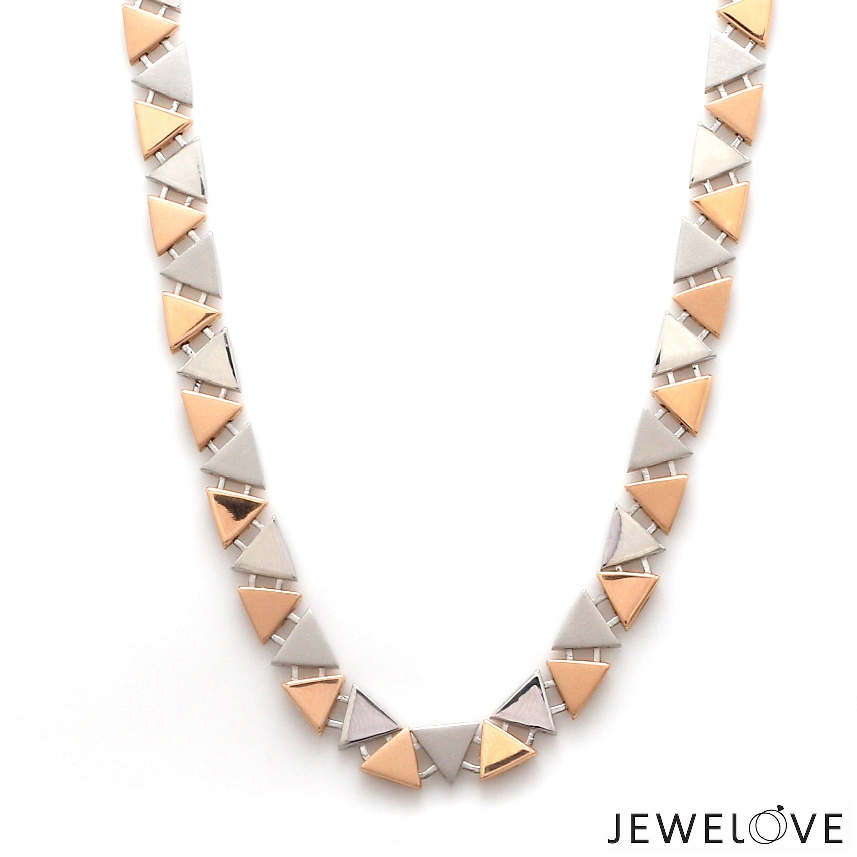 Men of Platinum | 6.25mm Triangle Links Platinum Rose Gold Chain for Men JL PT CH 1353