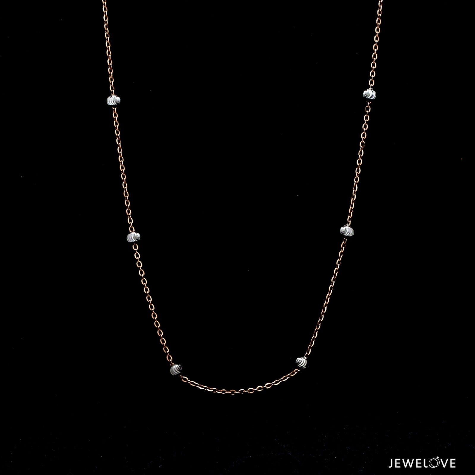 Japanese 2.75mm Diamond Cut Balls Platinum Rose Gold Chain JL PT CH 1257   Jewelove.US