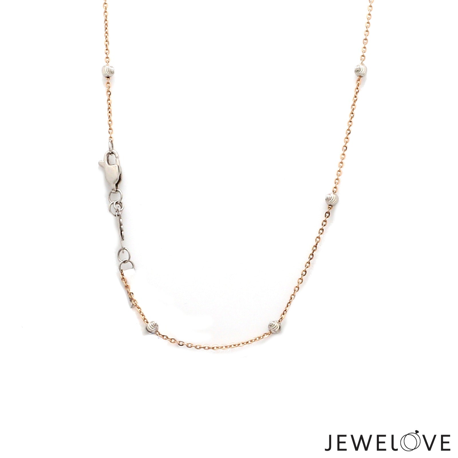 Japanese 2.75mm Diamond Cut Balls Platinum Rose Gold Chain JL PT CH 1257   Jewelove.US