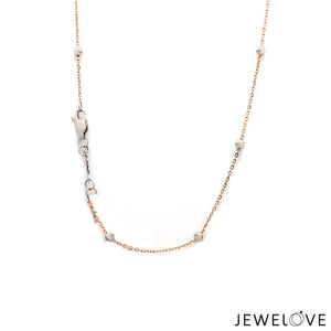 Japanese 2.75mm Diamond Cut Balls Platinum Rose Gold Chain JL PT CH 1257   Jewelove.US