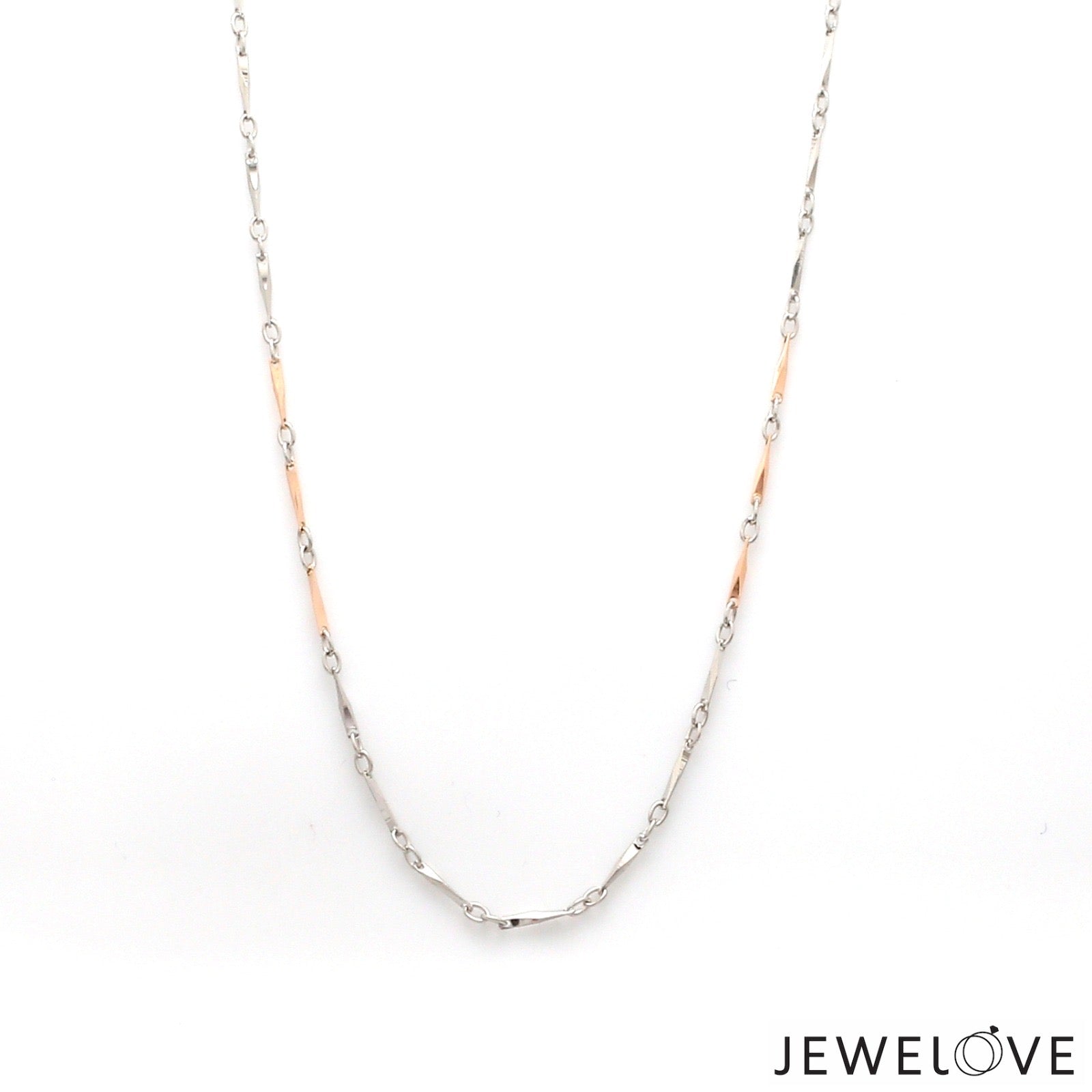 1.75mm Japanese Platinum Rose Gold Links Chain for Women JL PT CH 1258   Jewelove.US