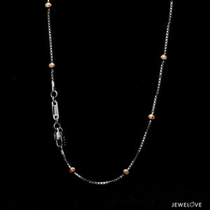 Japanese Platinum Box Chain with 3mm Rose Gold Diamond Cut Balls for Women JL PT CH 1260   Jewelove.US