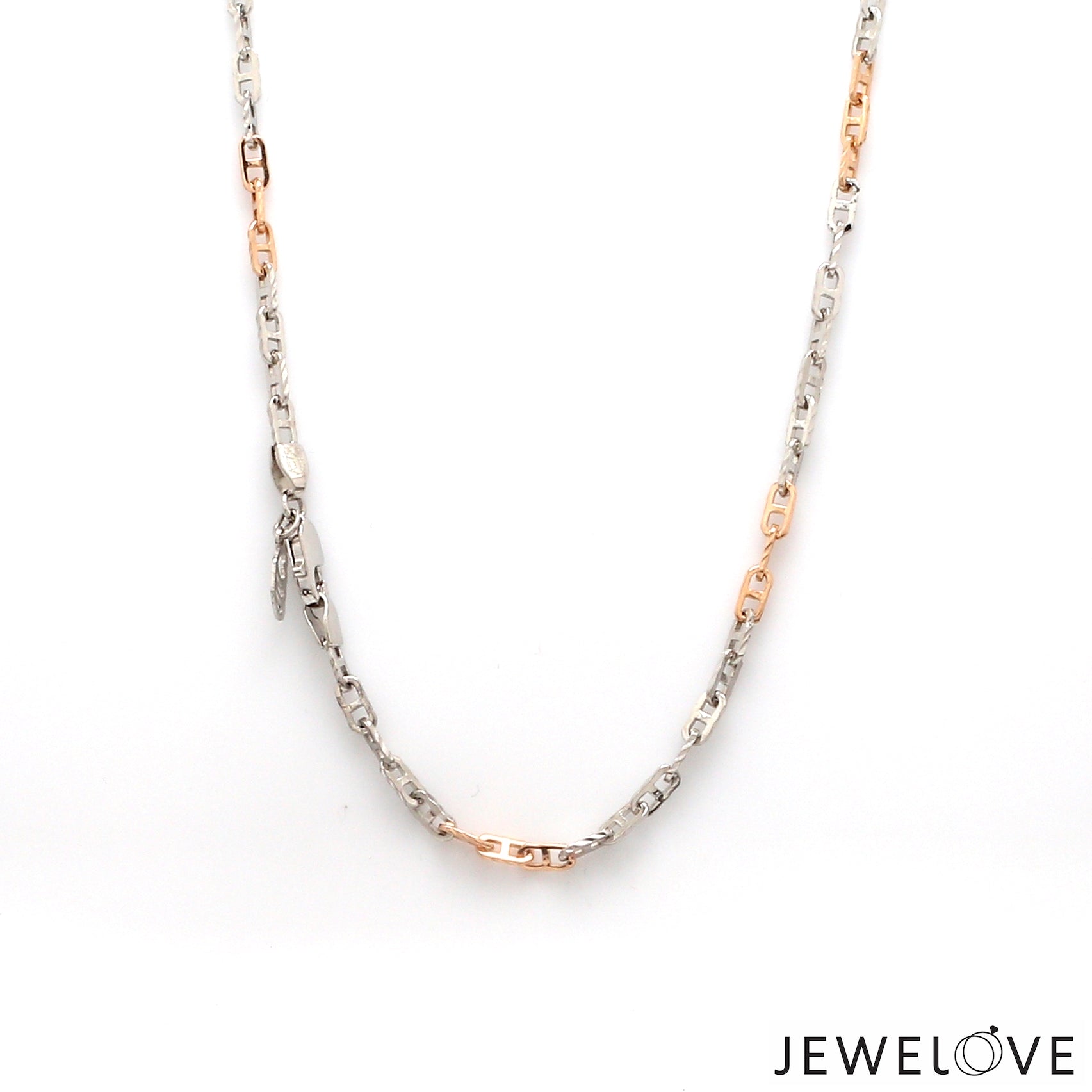 2.5mm Japanese Platinum Rose Gold Links Chain JL PT CH 1263   Jewelove.US