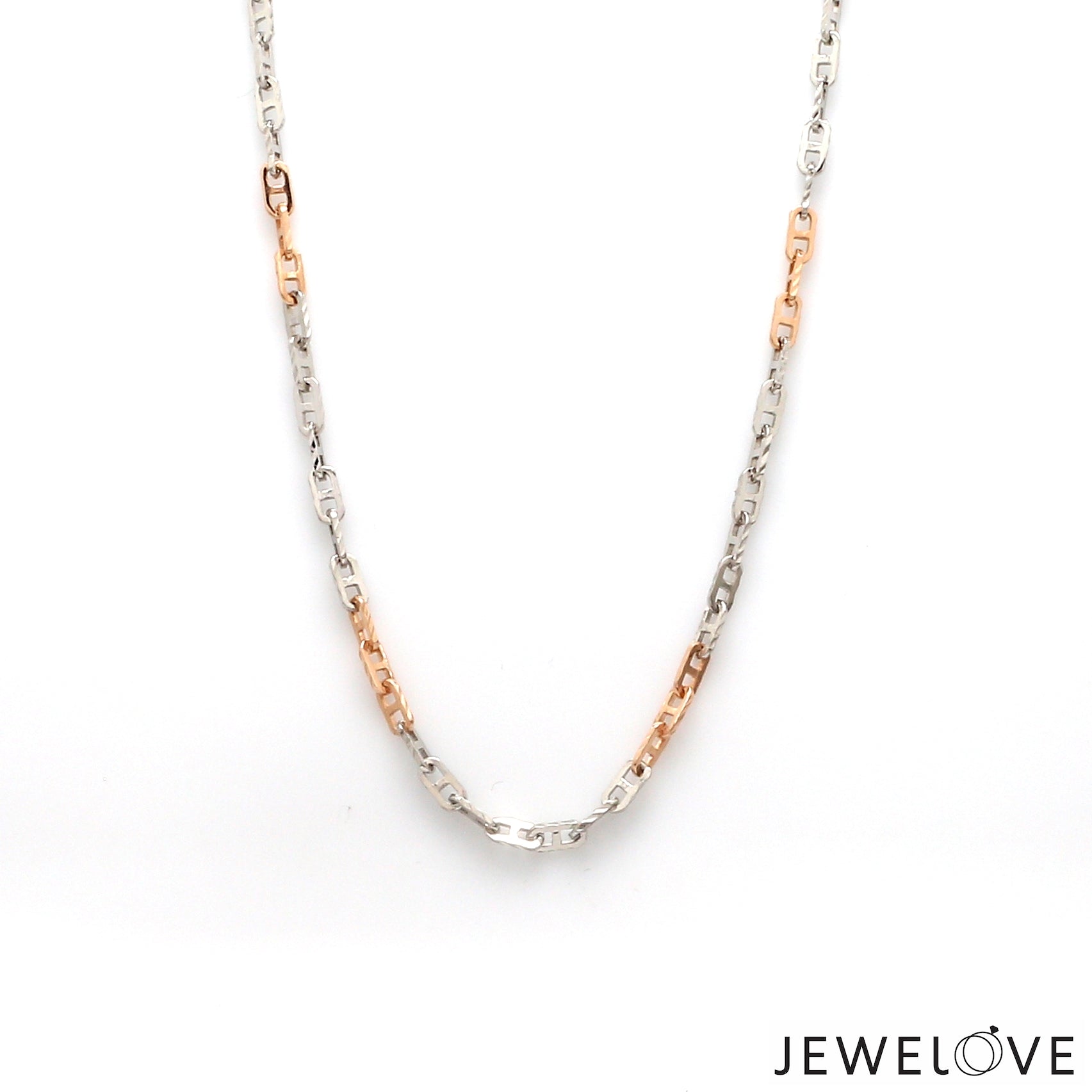 2.5mm Japanese Platinum Rose Gold Links Chain JL PT CH 1263   Jewelove.US