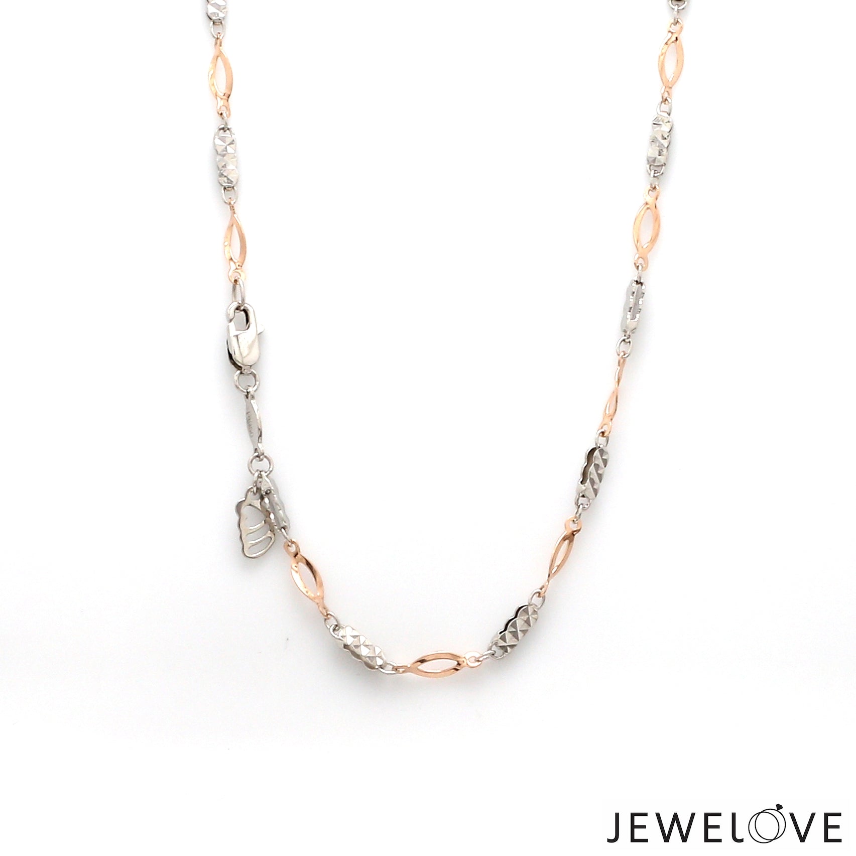 2mm Japanese Designer Platinum Rose Gold Chain for Women JL PT CH 1265   Jewelove.US