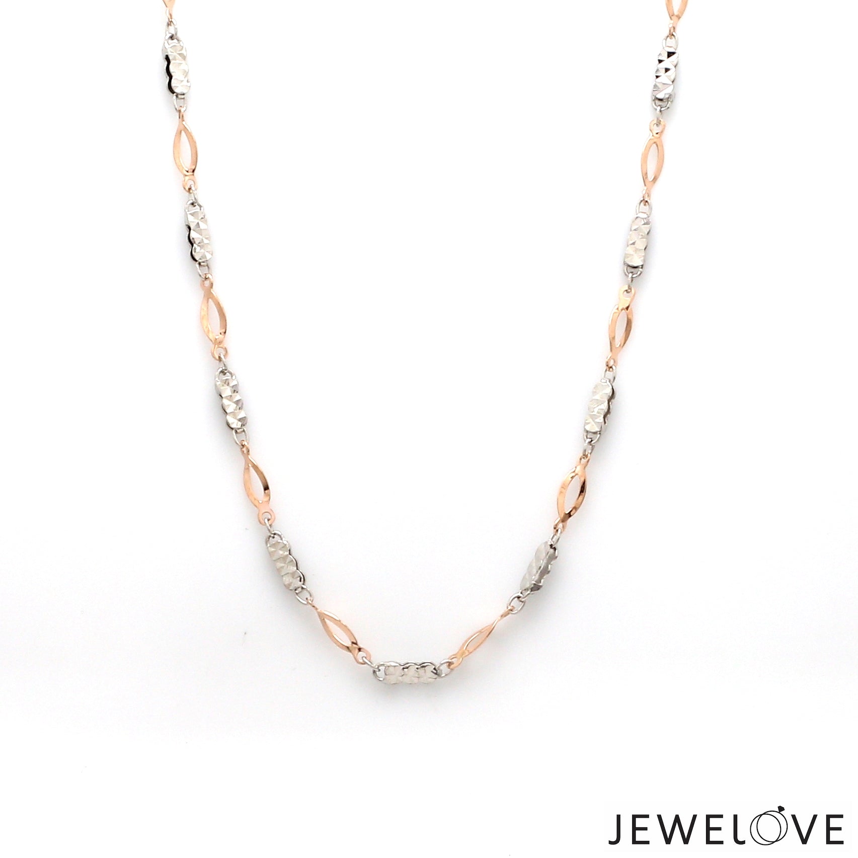 2mm Japanese Designer Platinum Rose Gold Chain for Women JL PT CH 1265   Jewelove.US