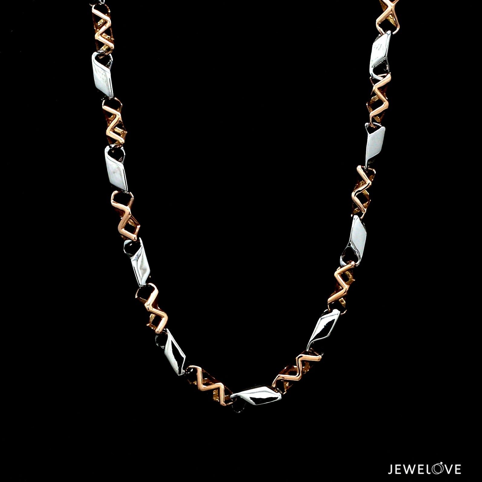 Men of Platinum | 4.5mm Platinum Rose Gold Matte & Hi-Polish Chain for Men JL PT CH 1267-A   Jewelove.US