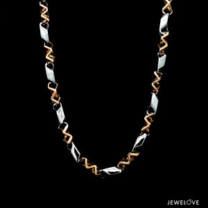 Men of Platinum | 4.5mm Platinum Rose Gold Matte & Hi-Polish Chain for Men JL PT CH 1267-A   Jewelove.US