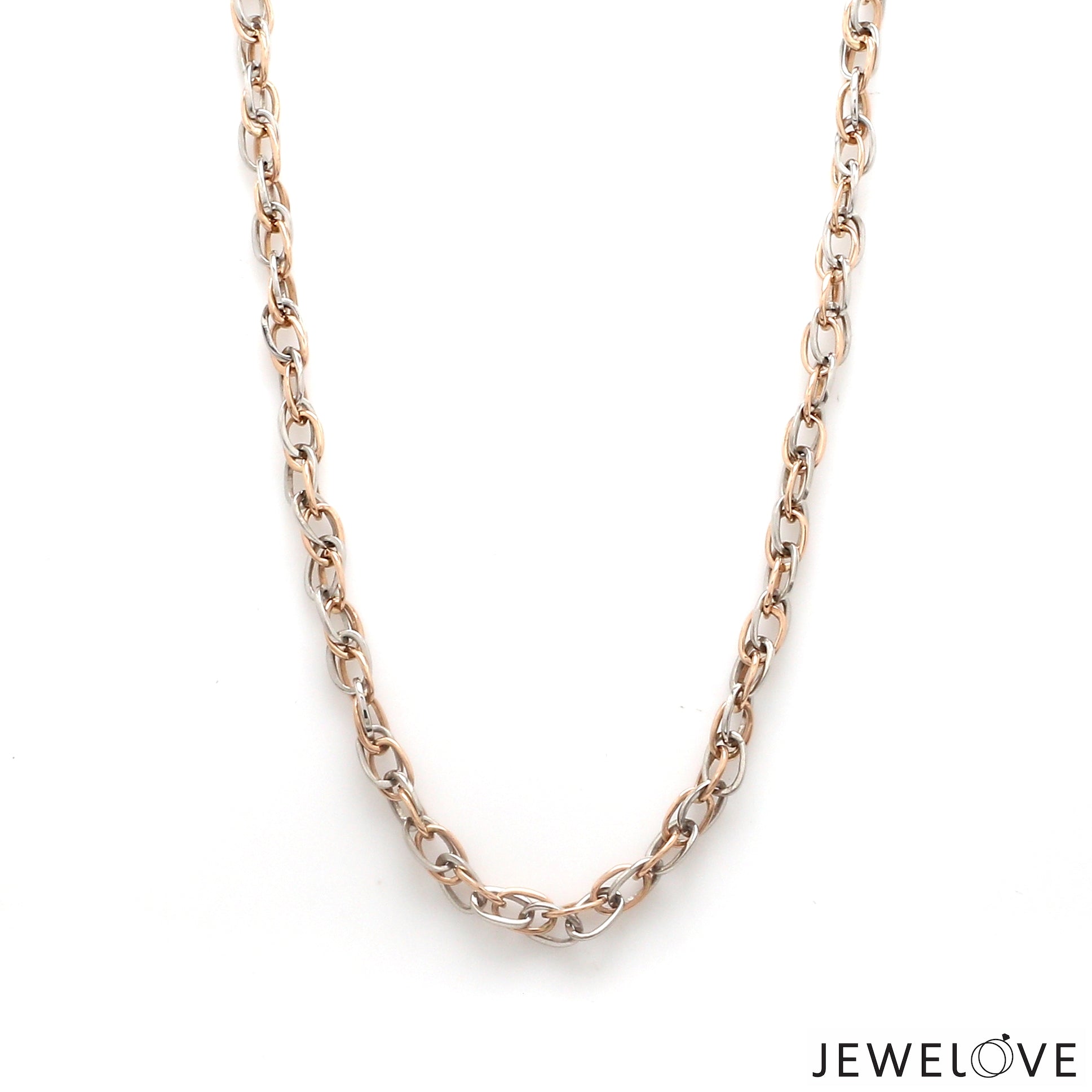 4.25mm Platinum & Rose Gold Double Links Chain for Men JL PT CH 1273   Jewelove.US