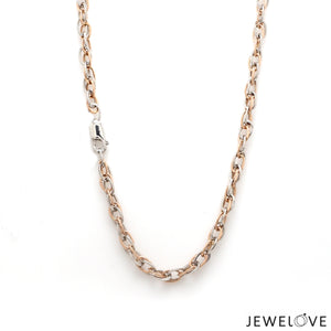 4.25mm Platinum & Rose Gold Double Links Chain for Men JL PT CH 1273   Jewelove.US