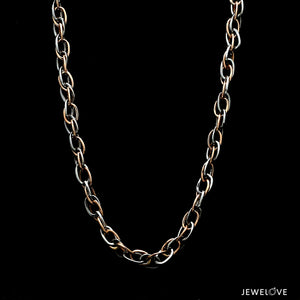 4.25mm Platinum & Rose Gold Double Links Chain for Men JL PT CH 1273   Jewelove.US