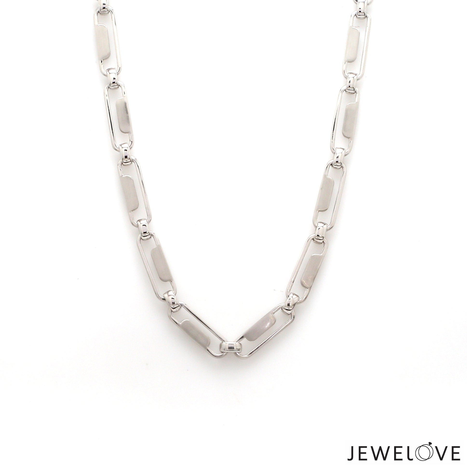 Men of Platinum | 5.25mm Linked Platinum Hi-Polish & Matte Chain for Men JL PT CH 1278   Jewelove.US